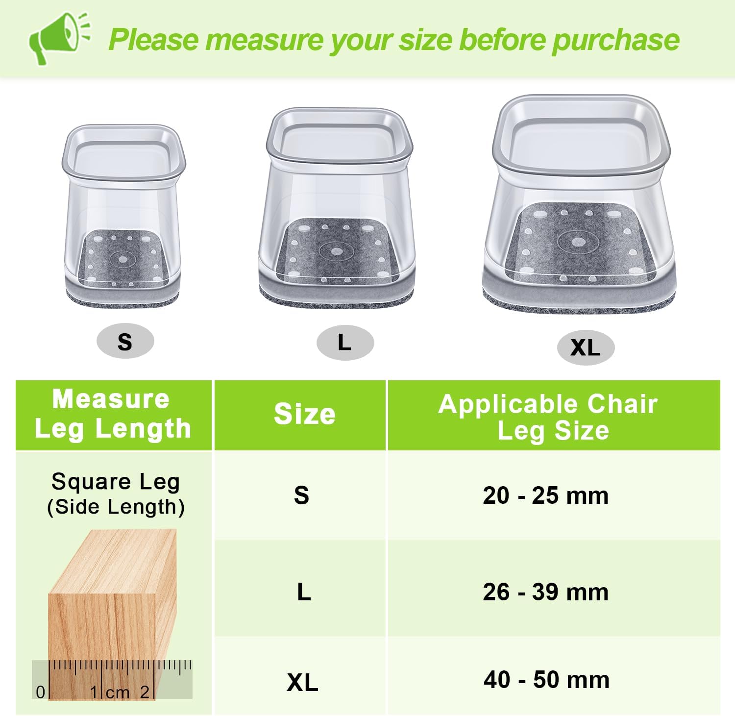 32 Pezzi Gommini per Sedie Quadrati in Silicone - immagine 4