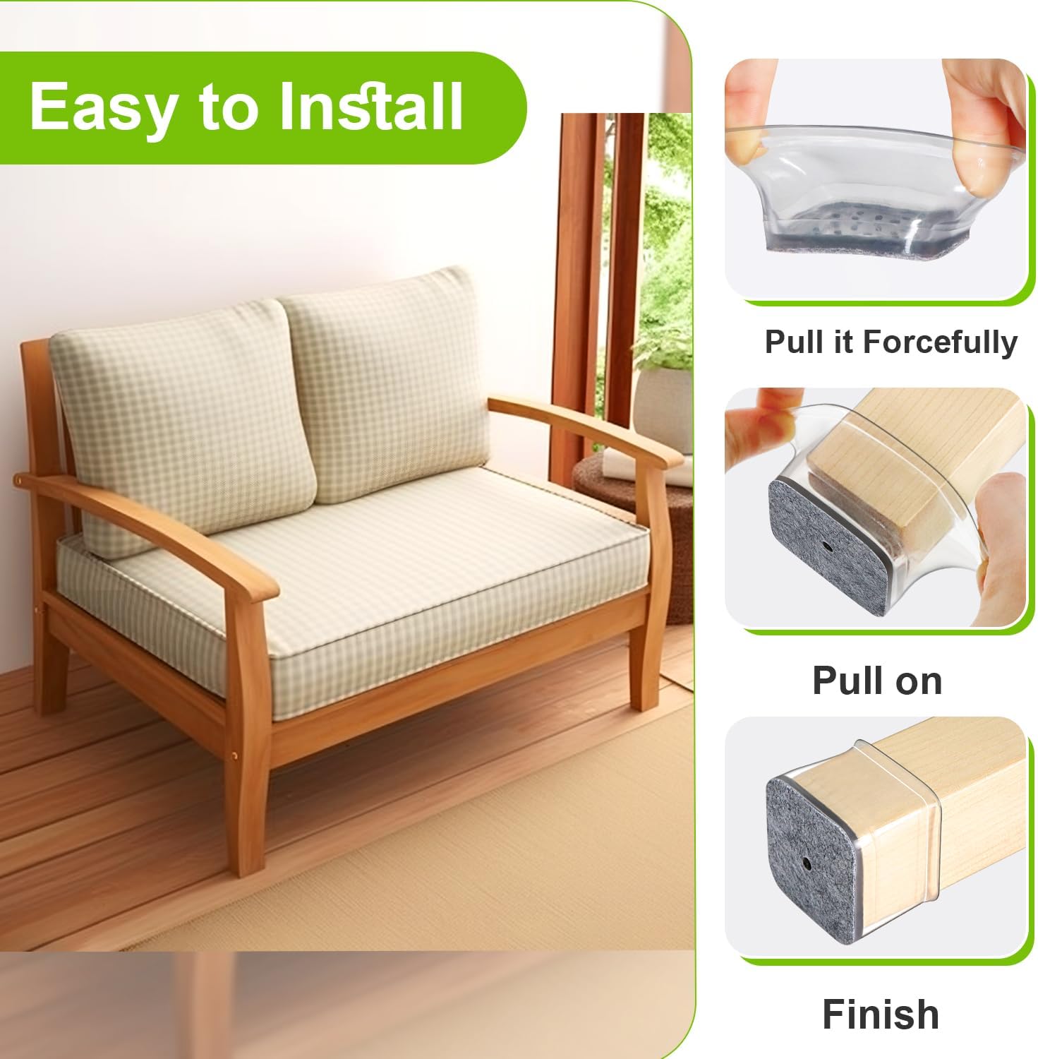 32 Pezzi Gommini per Sedie Quadrati in Silicone - immagine 5