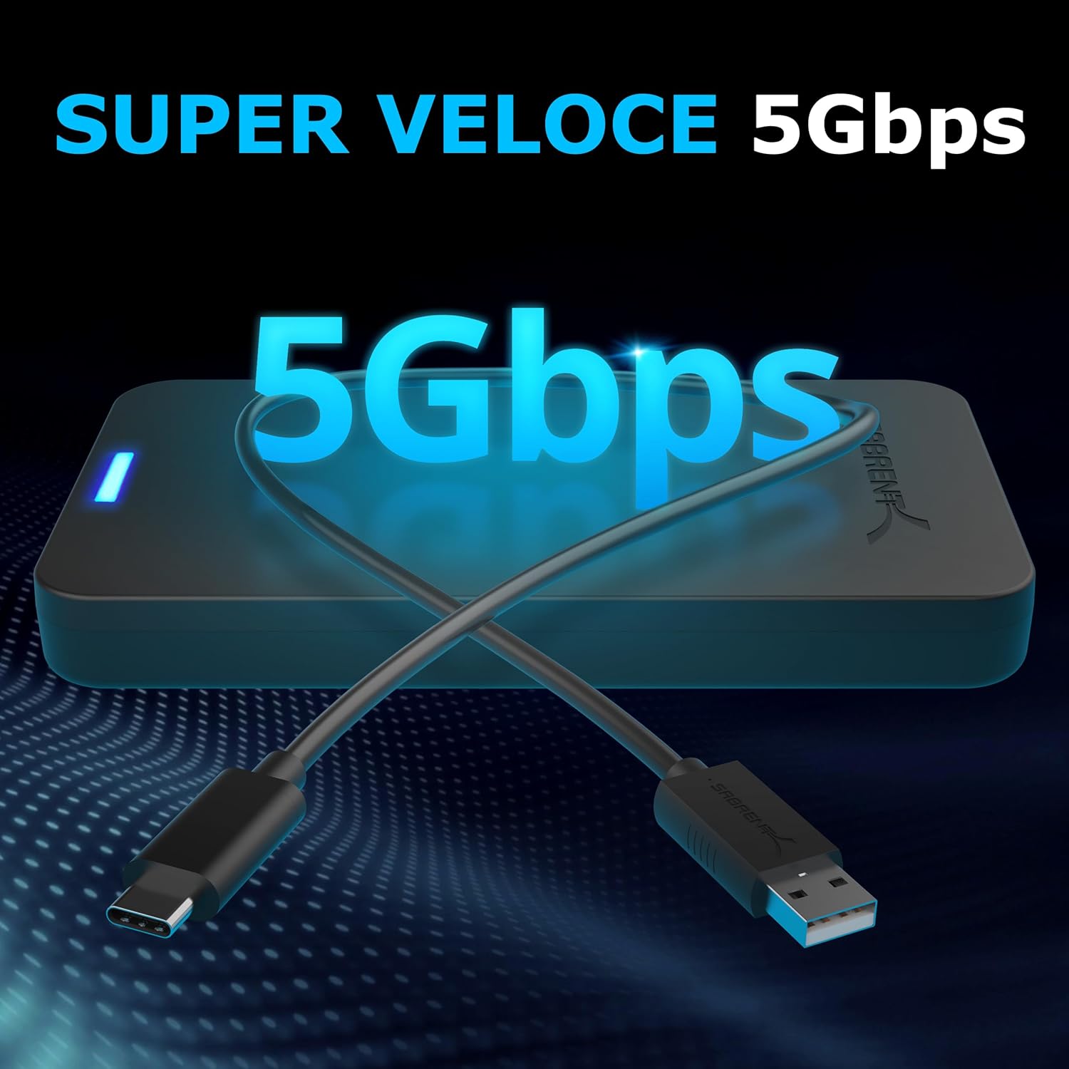 Sabrent Case SSD/HDD Esterno SATA 2.5'' a USB 3.0 Gen 1 - immagine 3