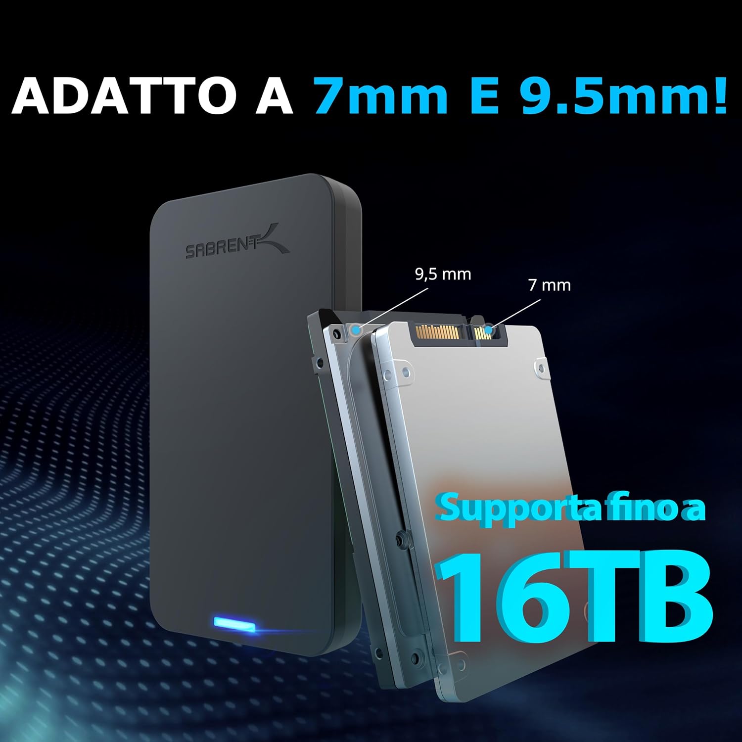 Sabrent Case SSD/HDD Esterno SATA 2.5'' a USB 3.0 Gen 1 - immagine 5