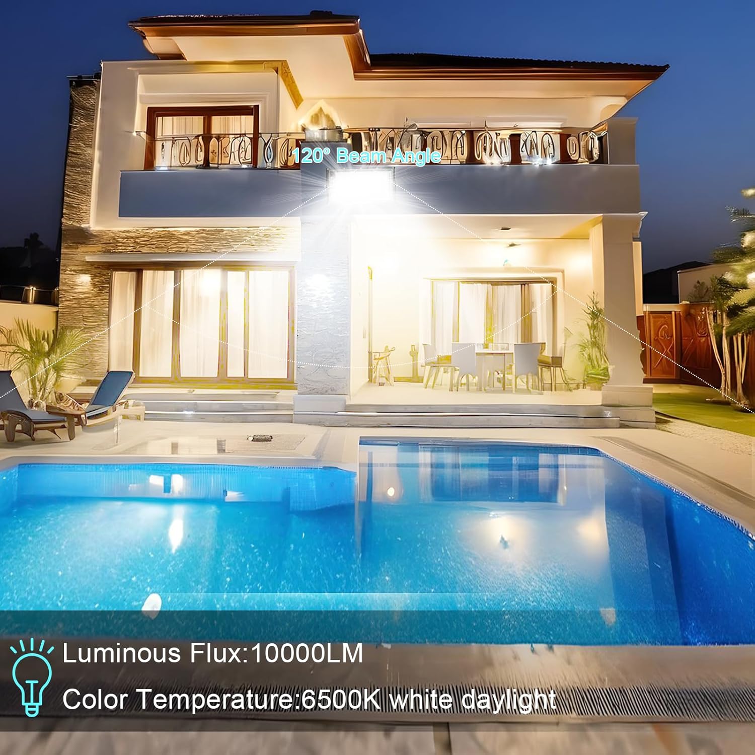 BOSITE Faretto Led da Esterno 100W 4 Pezzi - immagine 5