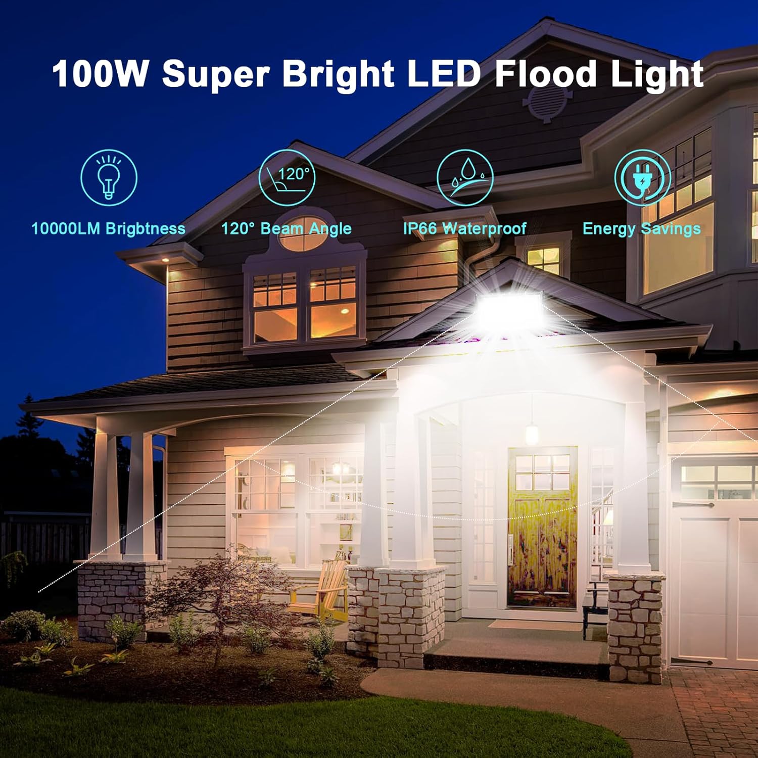 BOSITE Faretto Led da Esterno 100W 4 Pezzi - immagine 6