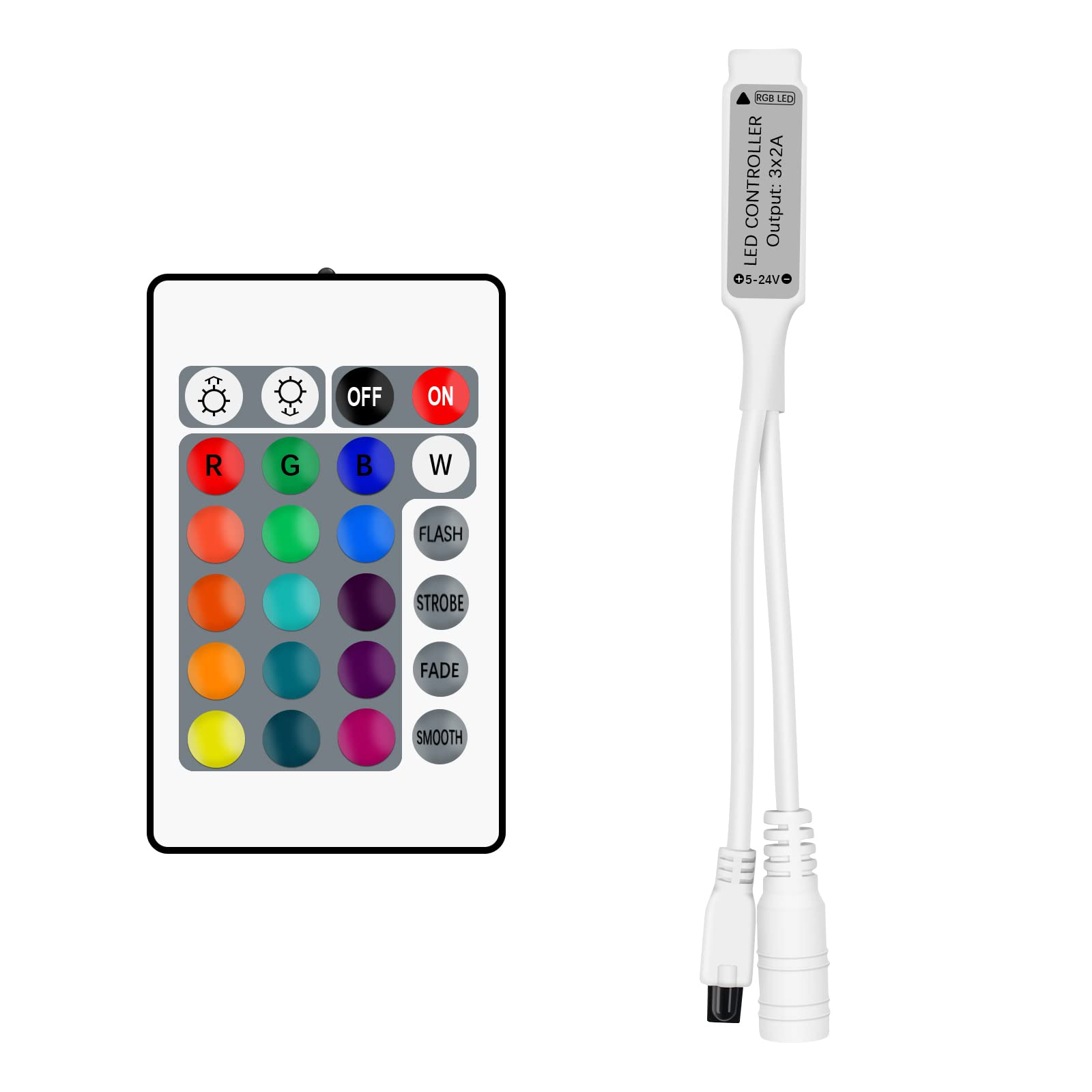 Mini Controller LED IR RGB 5V-24V con Telecomando 24 Tasti | Aroidful ...