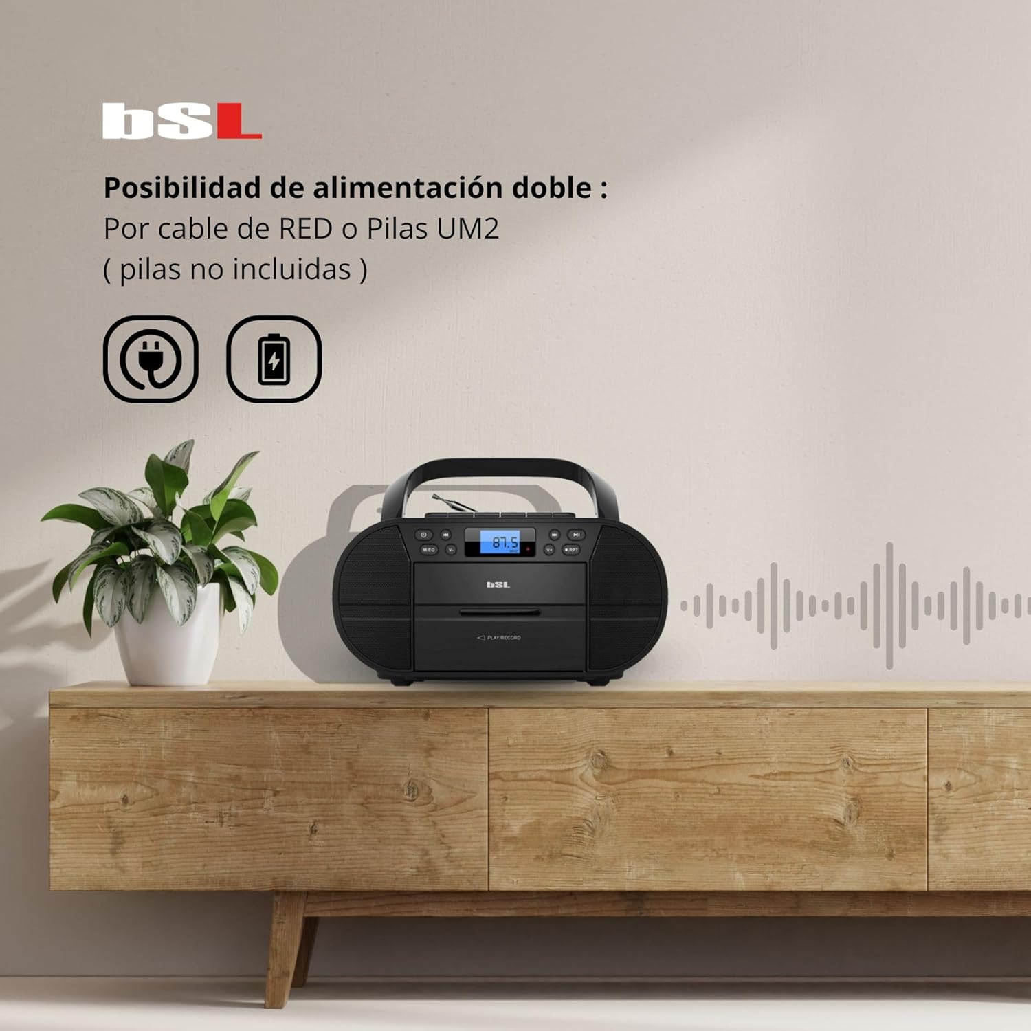 BSL Boombox Radio CD Portatile con Cassetta e Bluetooth - immagine 4
