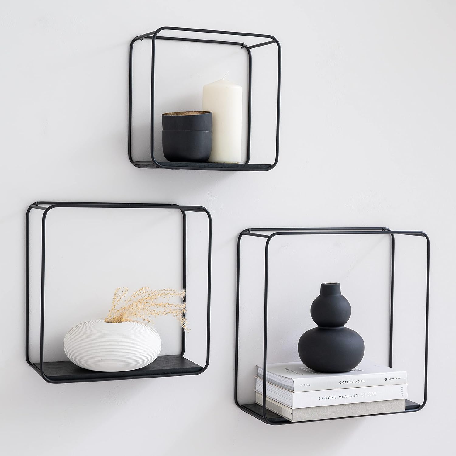 Kazai. Mensole da Muro Design Jona - Quercia, Nero - immagine 1