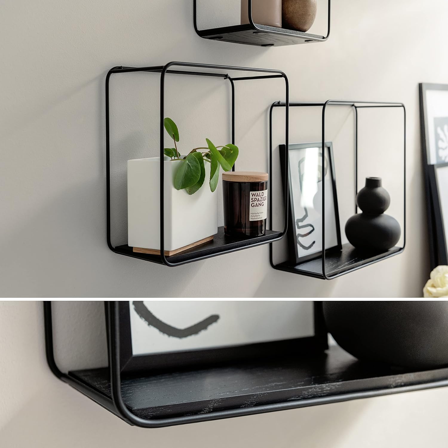 Kazai. Mensole da Muro Design Jona - Quercia, Nero - immagine 5