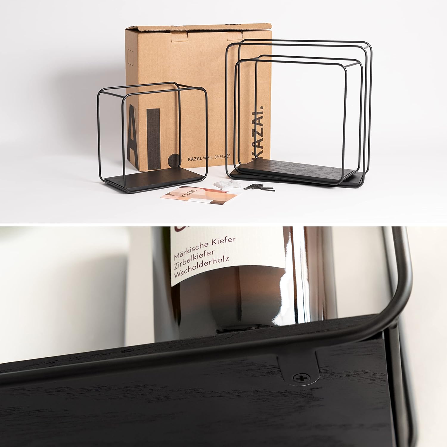 Kazai. Mensole da Muro Design Jona - Quercia, Nero - immagine 6