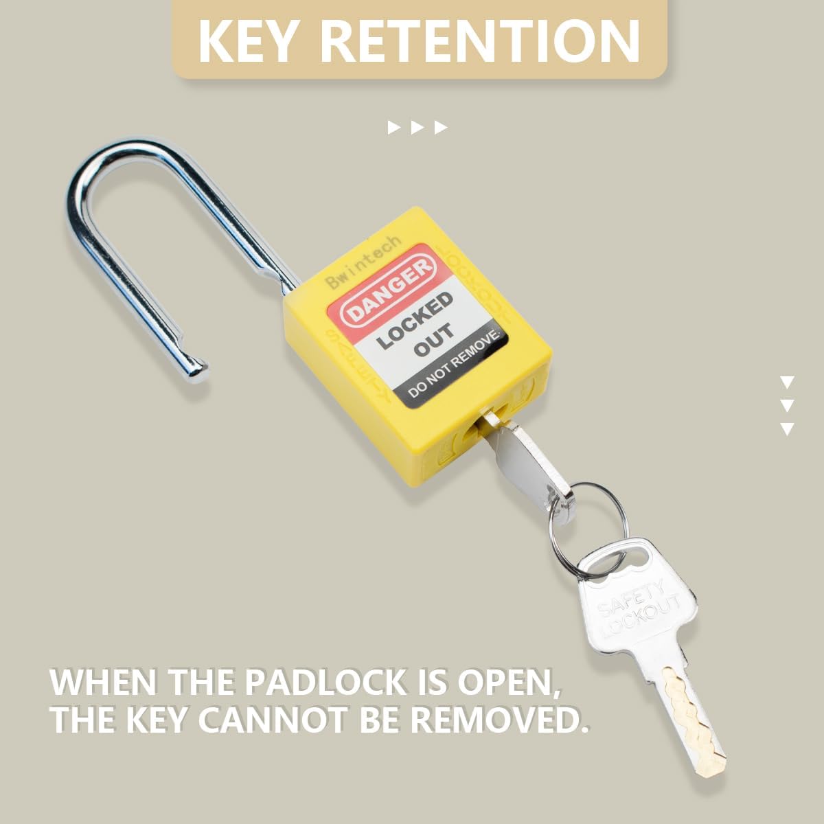 Bwintech 10 Pcs Lucchetto di Sicurezza Giallo 38MM - immagine 4