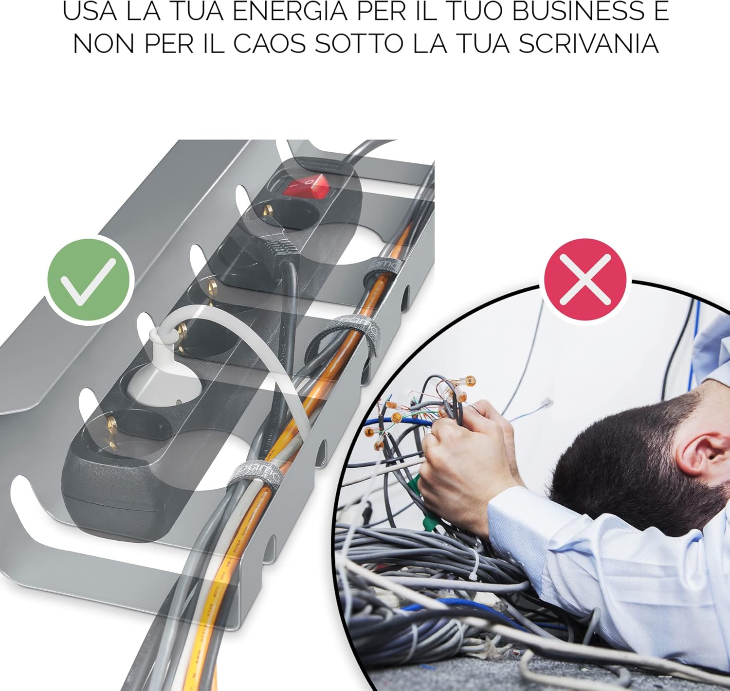 Canalina Portacavi da Scrivania - Set 3 Pezzi - immagine 5