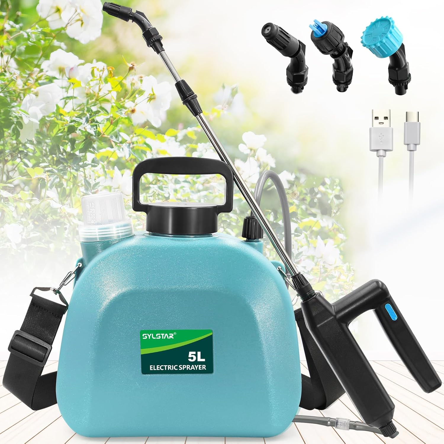 Sylstar Pompa Irroratrice a Batteria 5L, Blu