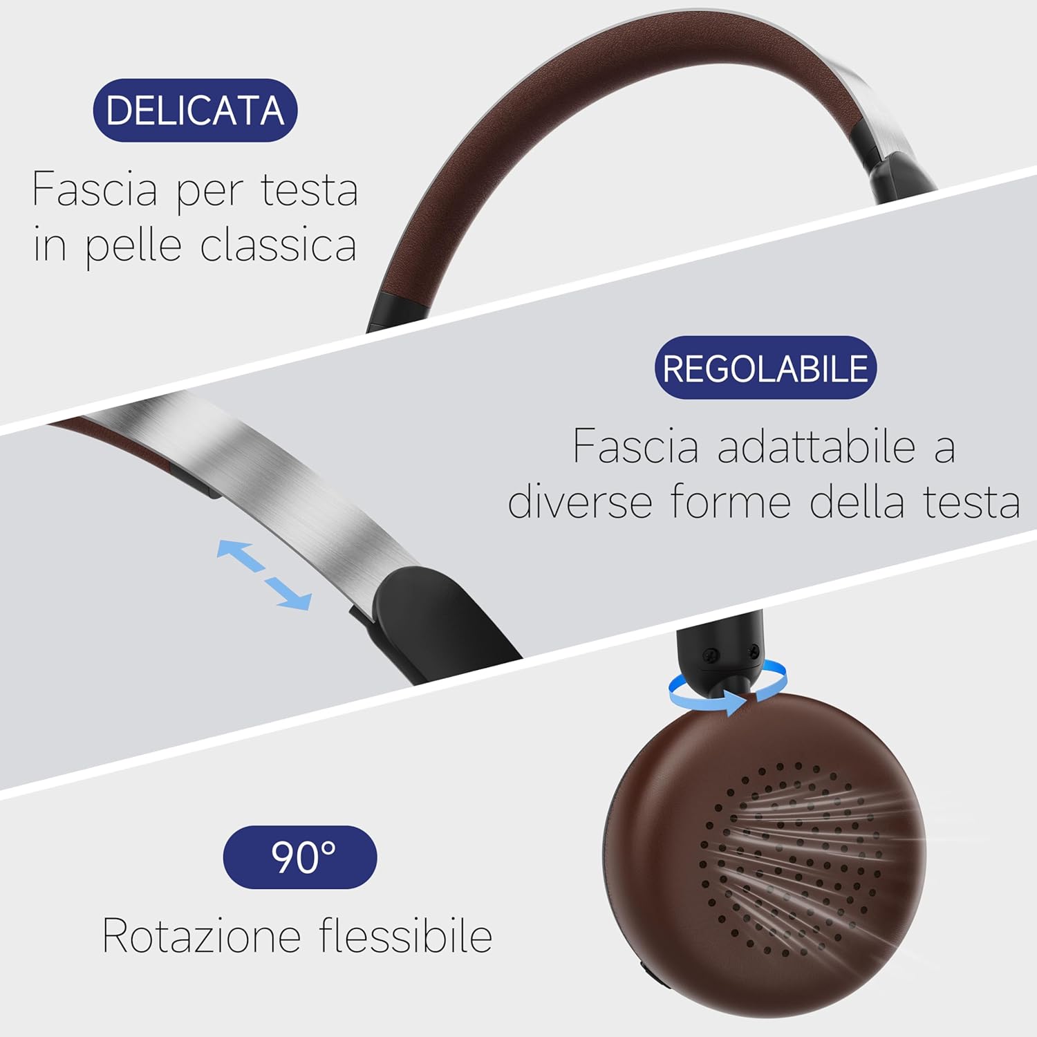 Cuffie Sirius Over-ear Wireless ANC/ENC 70h, Nero - immagine 4