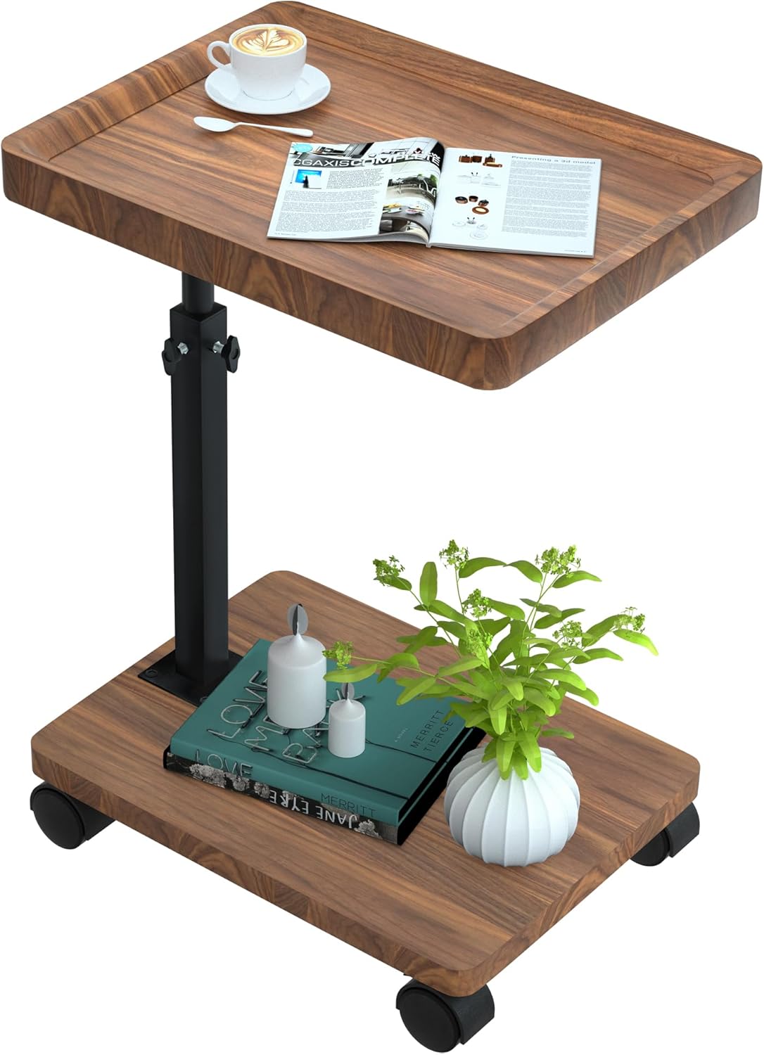 Estuwd Tavolino da Divano con Ruote, Rotazione 360°