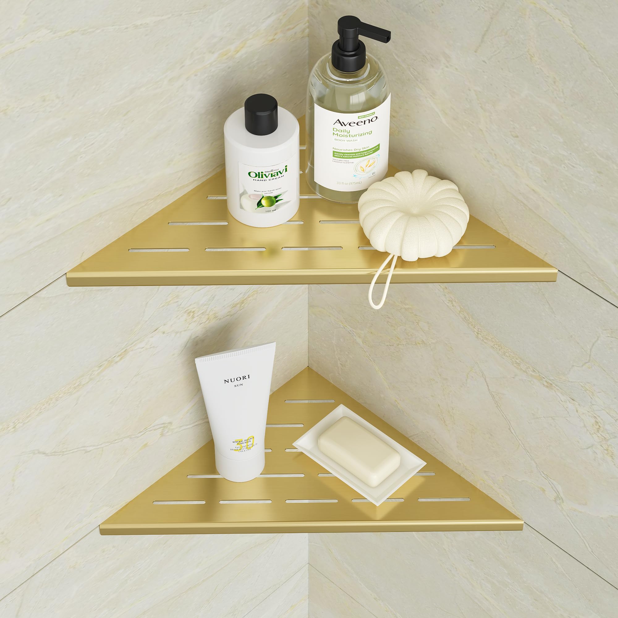 Neodrain Mensola Doccia in Acciaio Inox 2 Pezzi, Oro