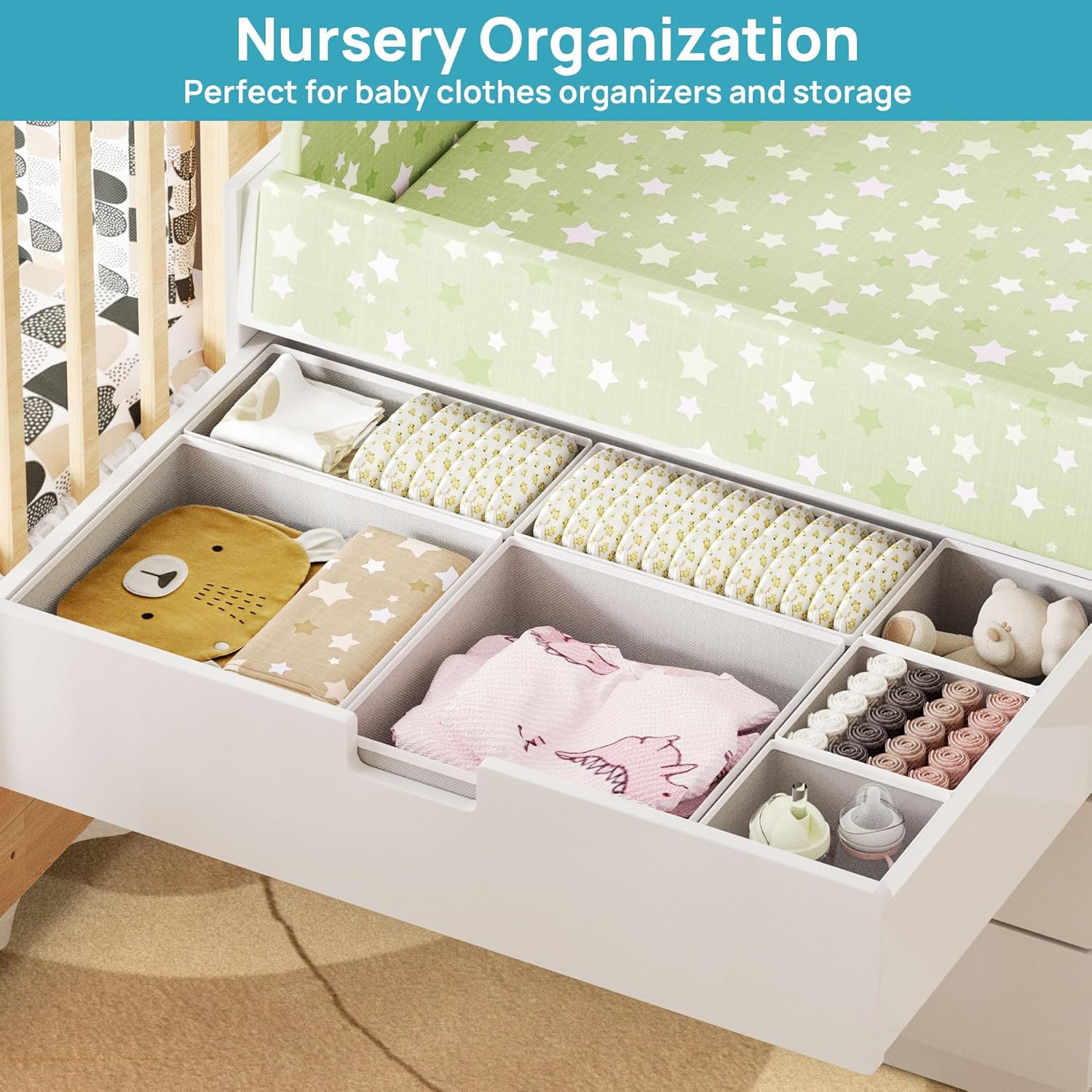 Vtopmart Organizzatore 12 Pezzi per Vestiti Bambini - immagine 3