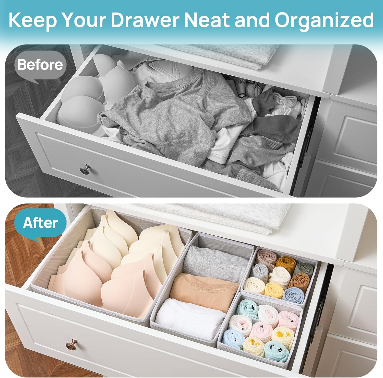 Vtopmart Organizzatore 12 Pezzi per Vestiti Bambini - immagine 6