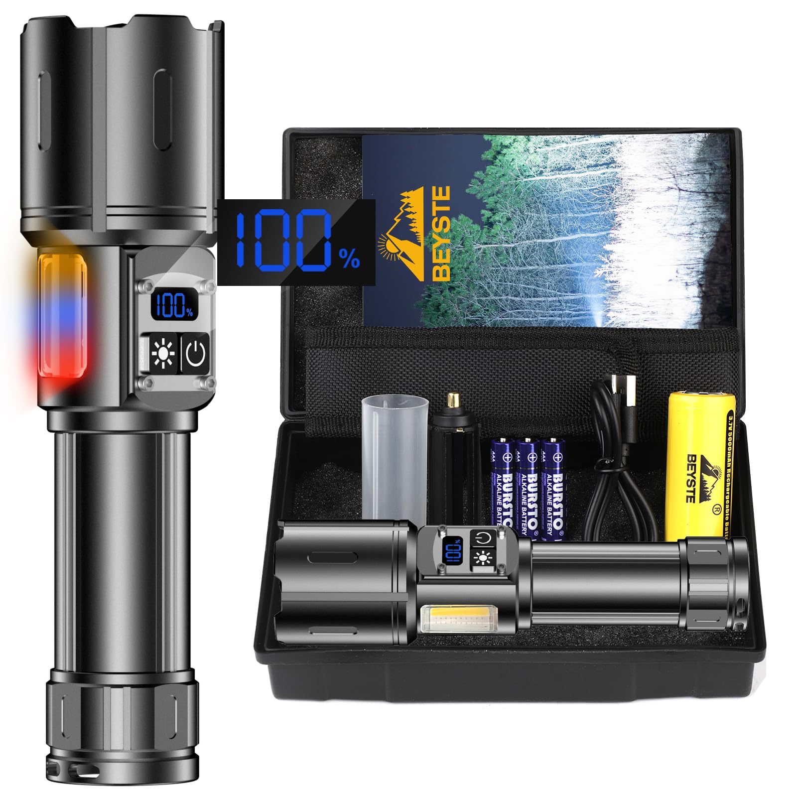 Torcia LED Potente Professionale 1.000.000 Lumen