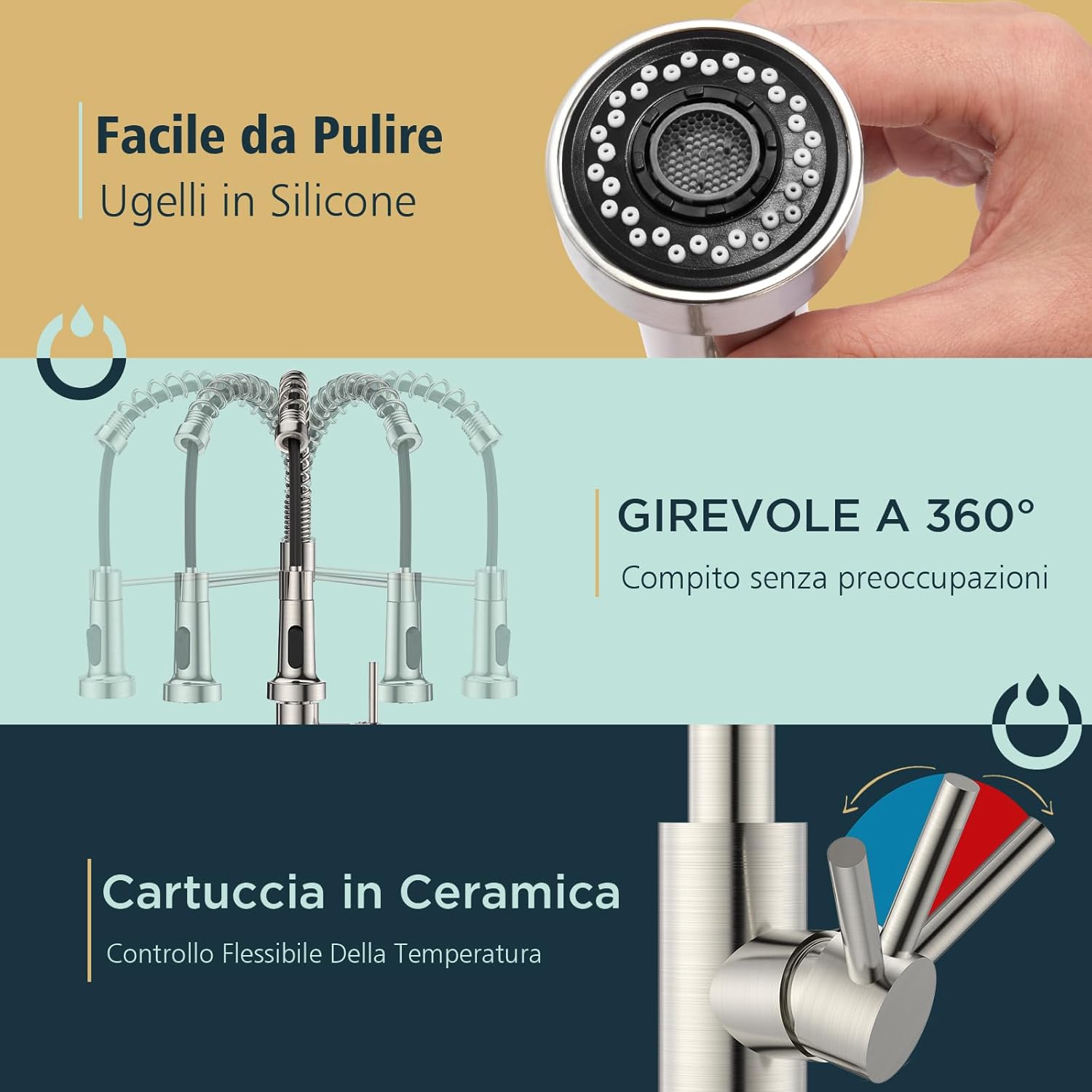 Forious Rubinetto Cucina con Doccetta Estraibile - immagine 5