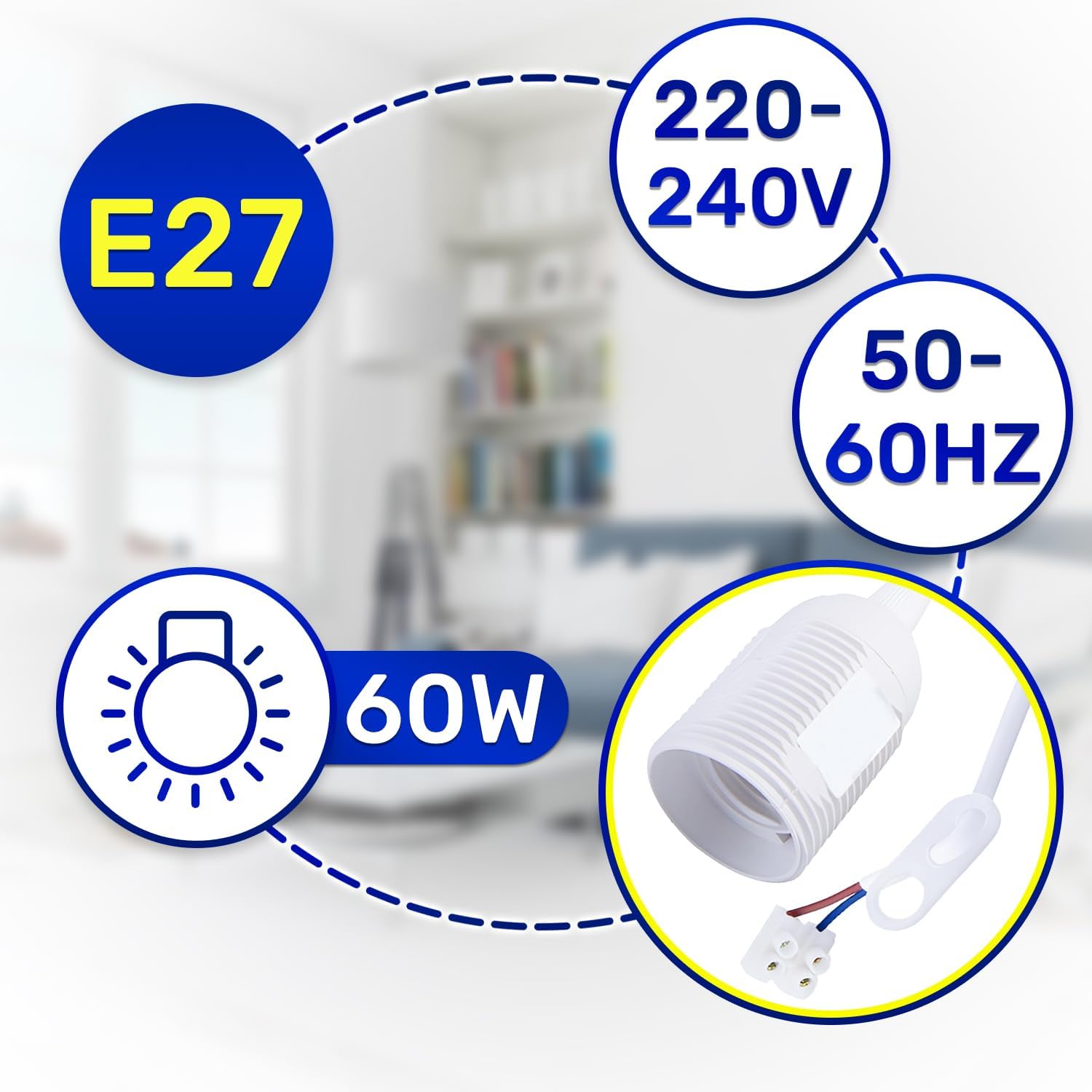 Monteral Base Riduttrice per Lampada E27, Bianco - immagine 2
