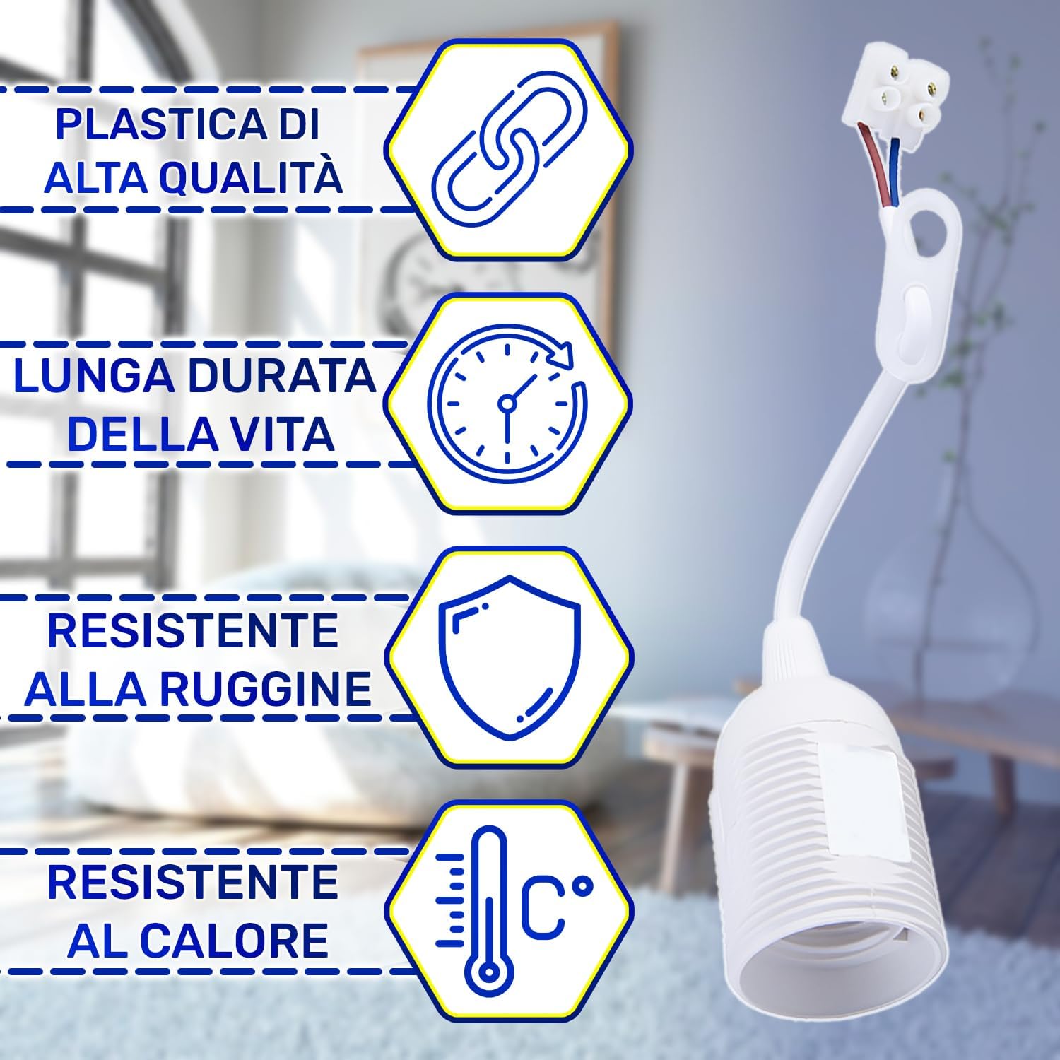 Monteral Base Riduttrice per Lampada E27, Bianco - immagine 4