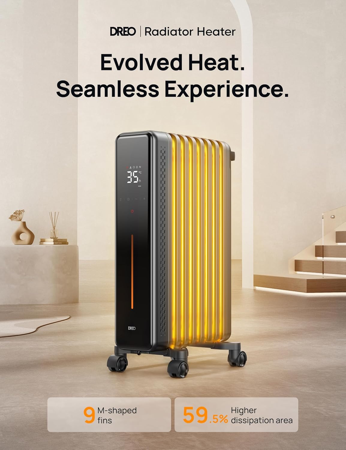 Dreo Radiatore ad Olio 2000W con Telecomando - immagine 2