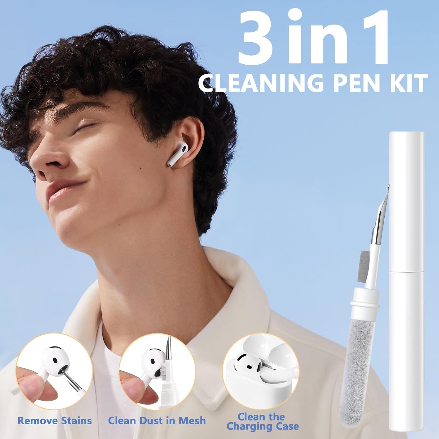 Maledan Cover Compatibile AirPods 4 2024, Blu Scuro - immagine 3