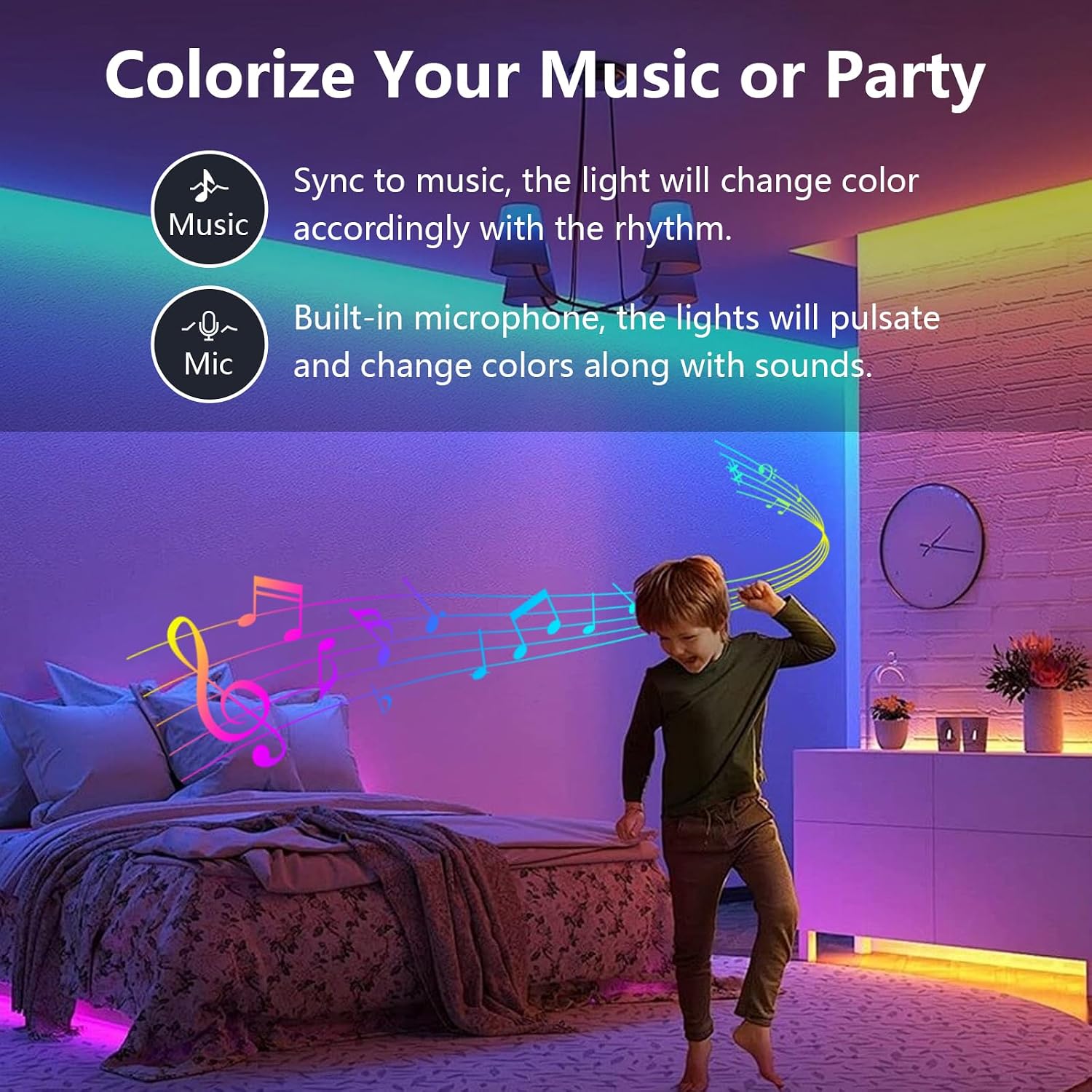 Sinwe Striscia LED 20m Sincronizzazione Musicale | Velz