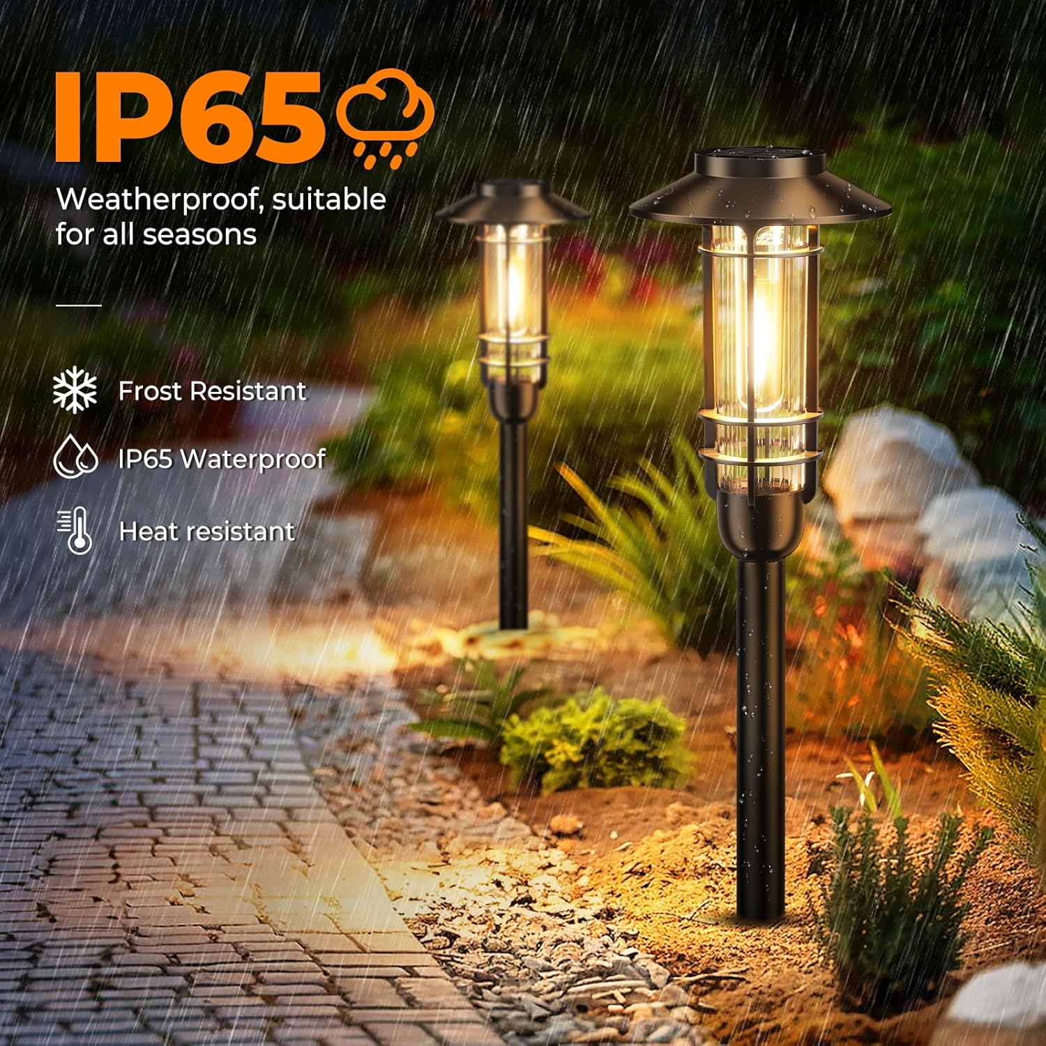 Rechoo 8 Lampade Solari da Giardino Vintage IP65 - immagine 2