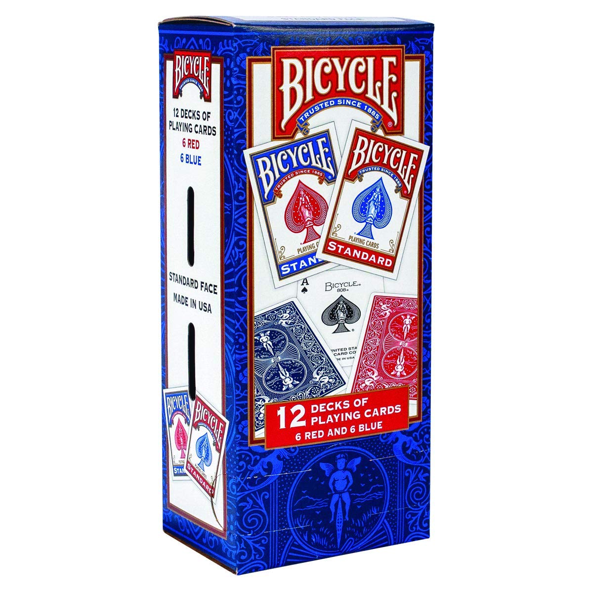 US Playing Card Company Bicycle Poker - Lot de 12 Giocci di Carta (6 Giocci di Carta Blu / 6 Giocci di Carta Rossi)