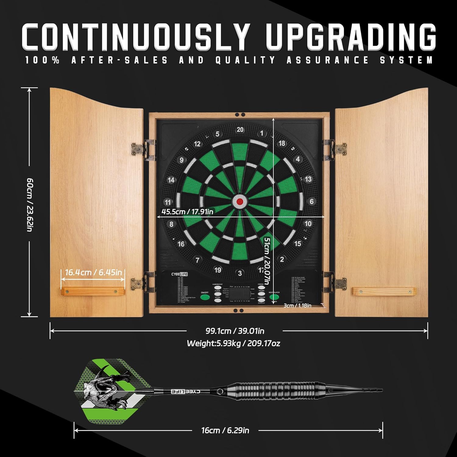 Cyeelife Bersaglio Elettronico Freccette con Antine - immagine 3