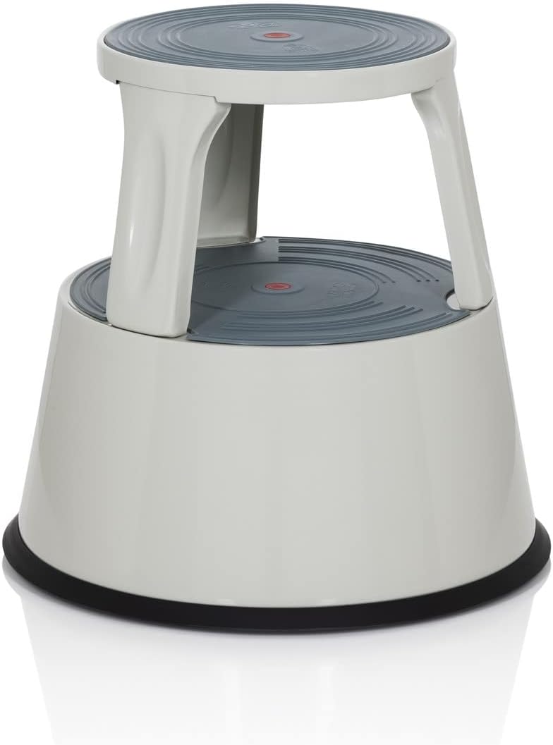 Hjh Office Sgabello TIO-M II con Rotelle, Grigio Chiaro