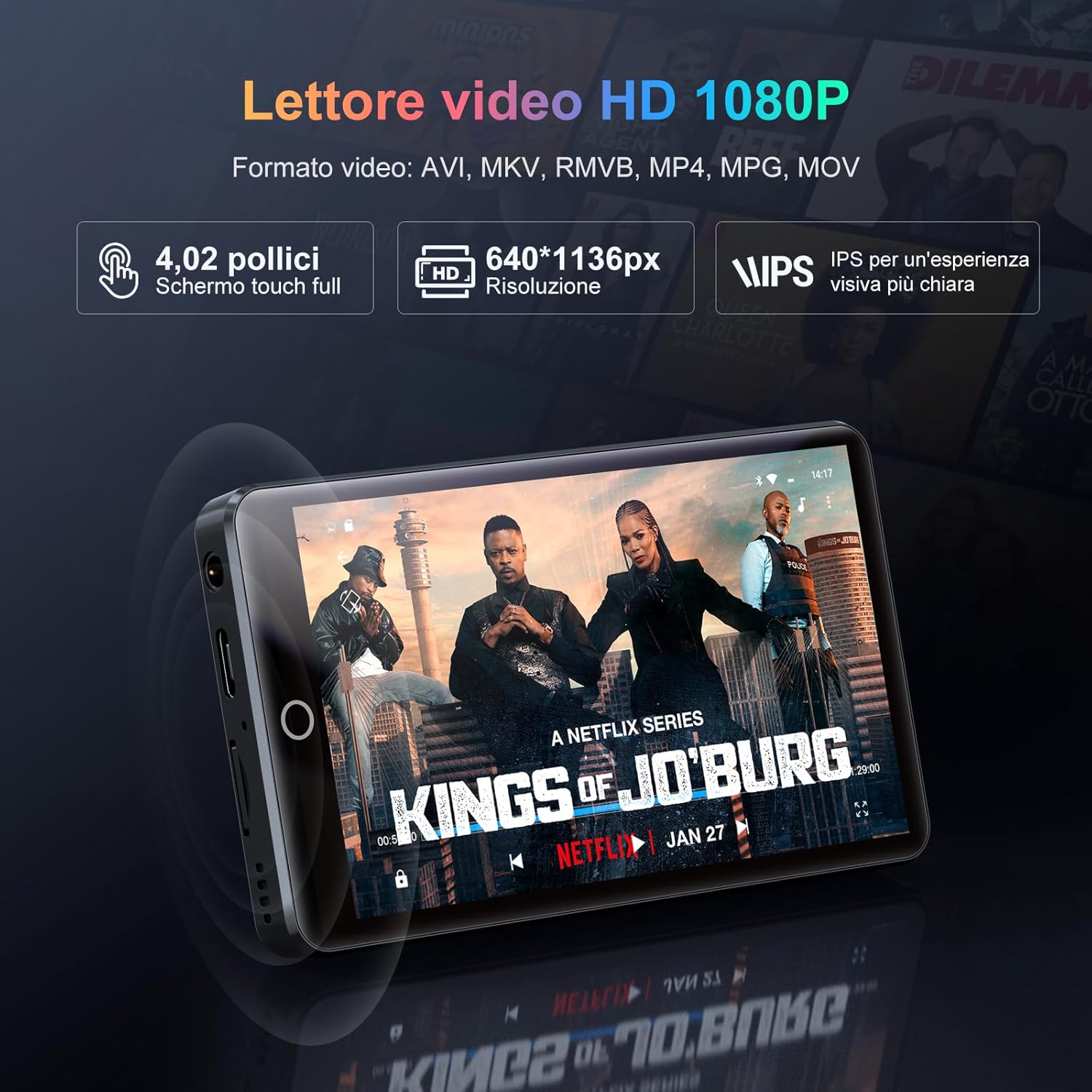 Lettore MP3 96GB con Bluetooth 5.0 e WiFi, Android 13 - immagine 6