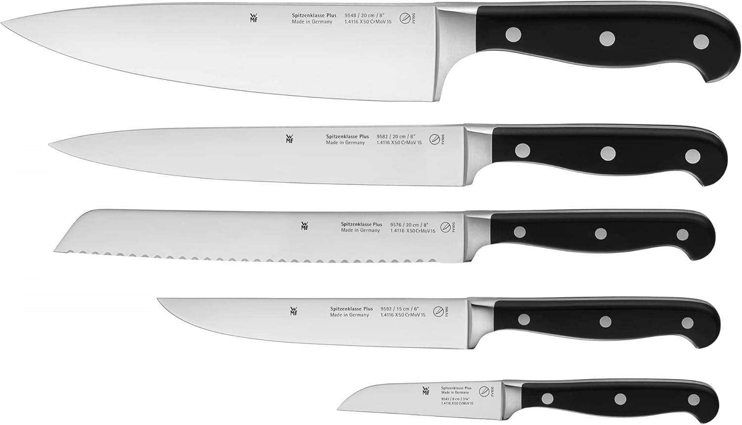 WMF Coltello Set Classe Plus Performance Cut, Acciaio Inox, Nero, Set 5 Pezzi - immagine 1