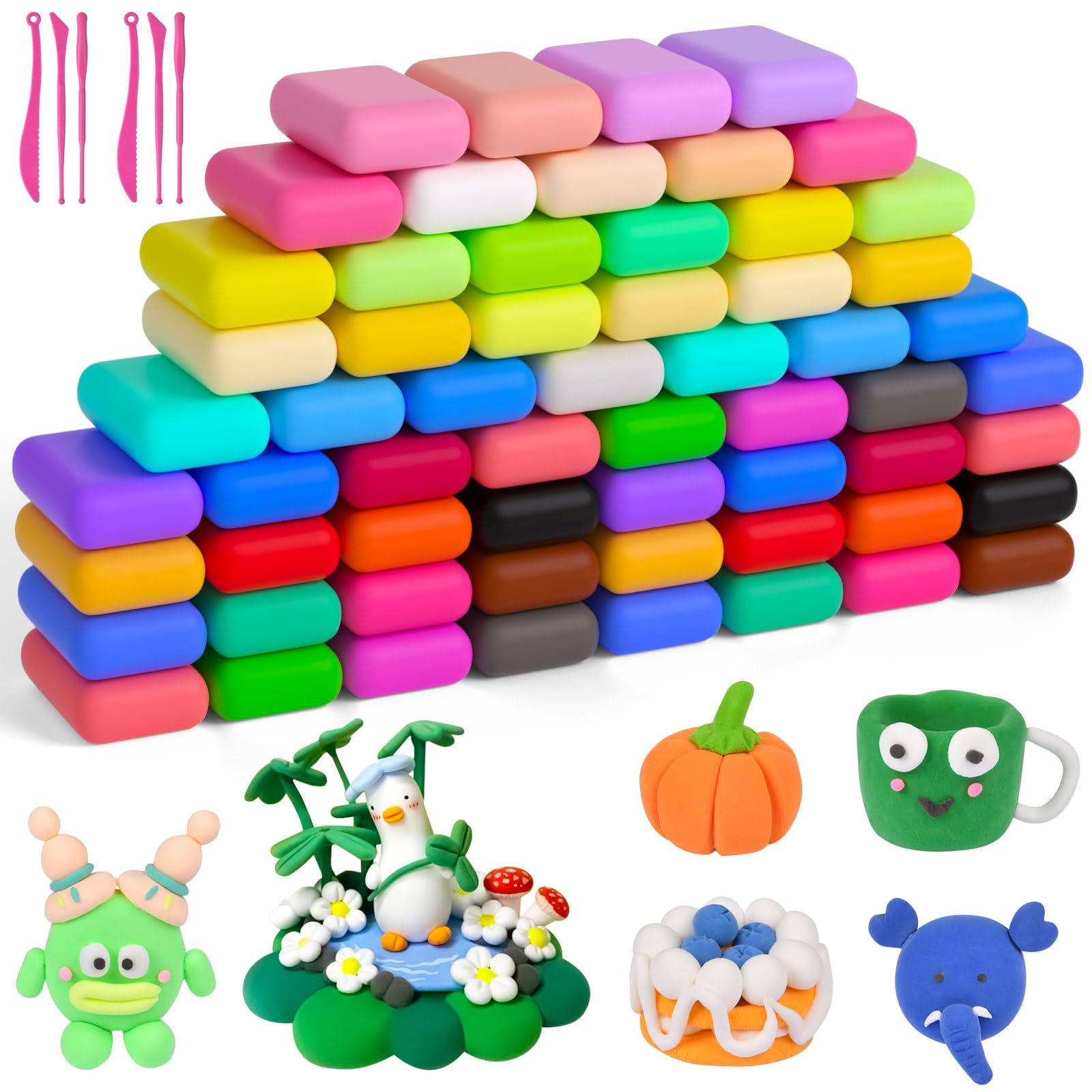 Auauy 60PZ Argilla da Modellare Essiccante all'Aria