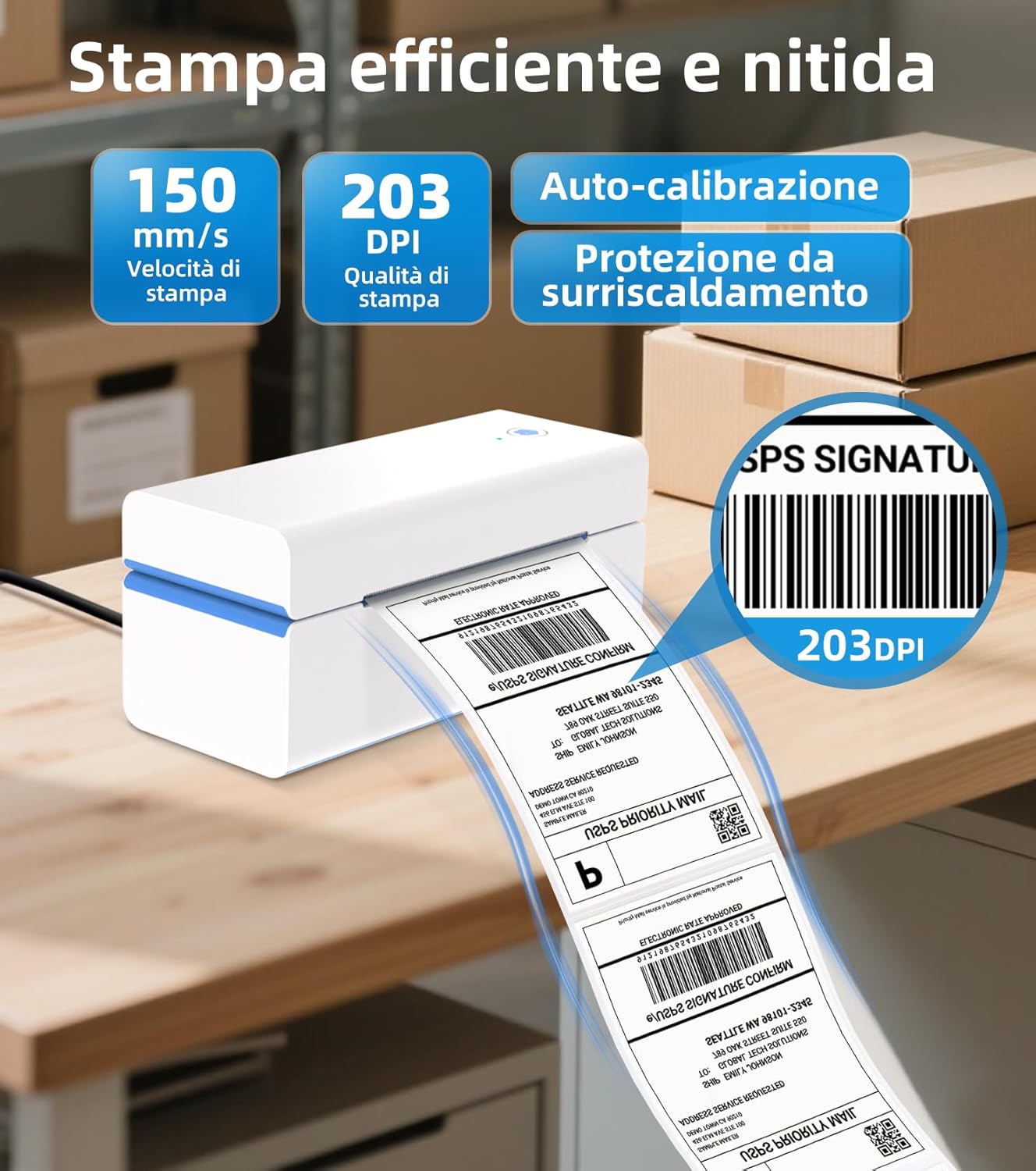 Orgsta Stampante Termica USB per Etichette di Spedizione - immagine 3