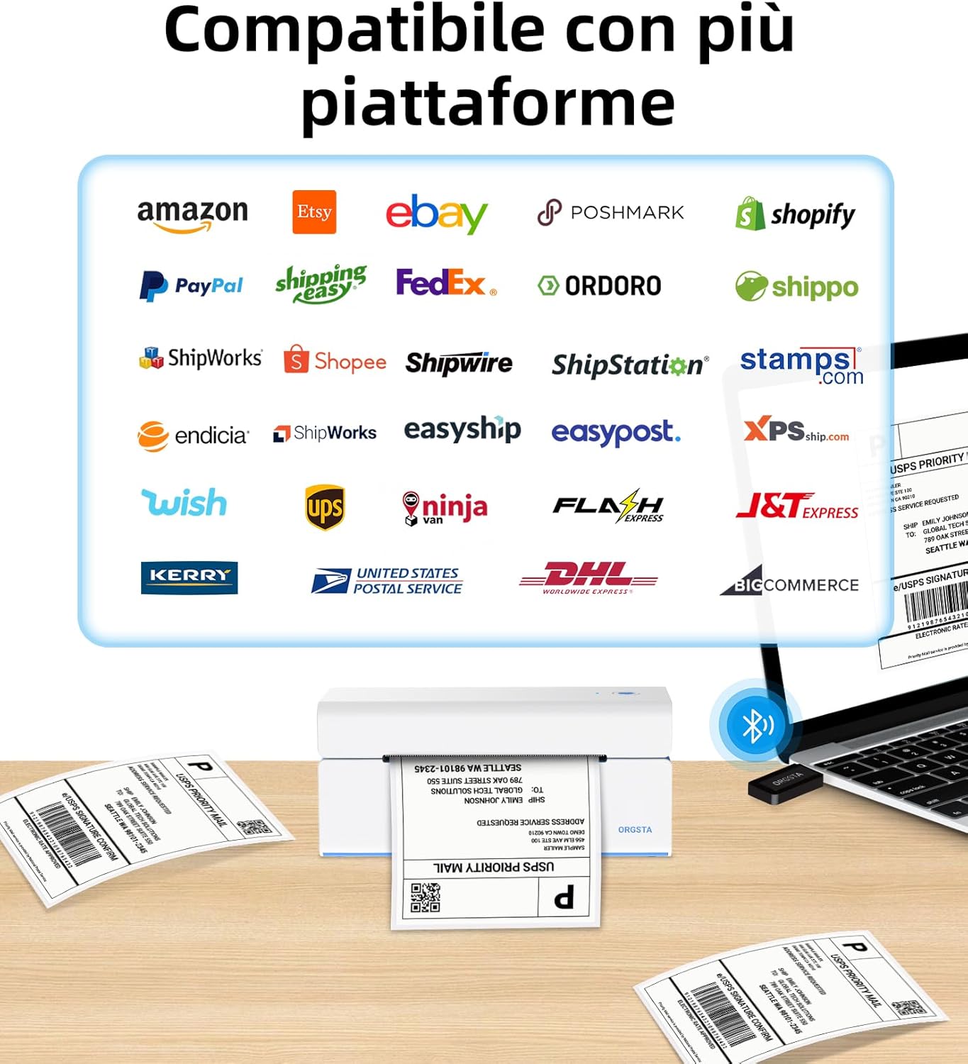 Orgsta Stampante Termica USB per Etichette di Spedizione - immagine 8