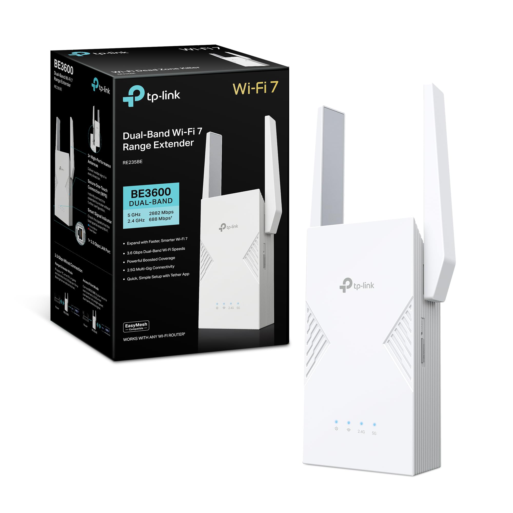 Tp-link WiFi 7 RE235BE Ripetitore WiFi Dual-Band BE3600Mbps
