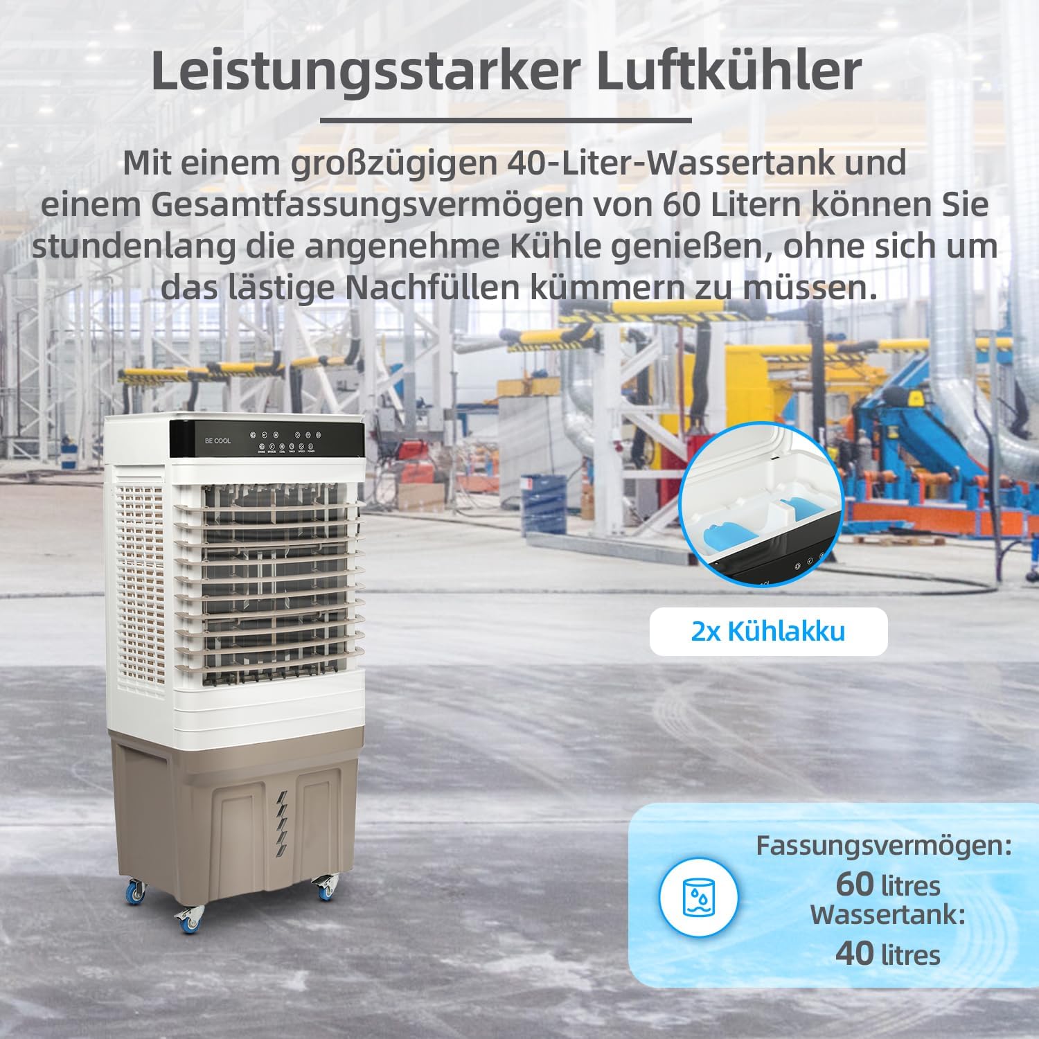 Raffreddatore d'Aria Mobile 60L 150W - immagine 4