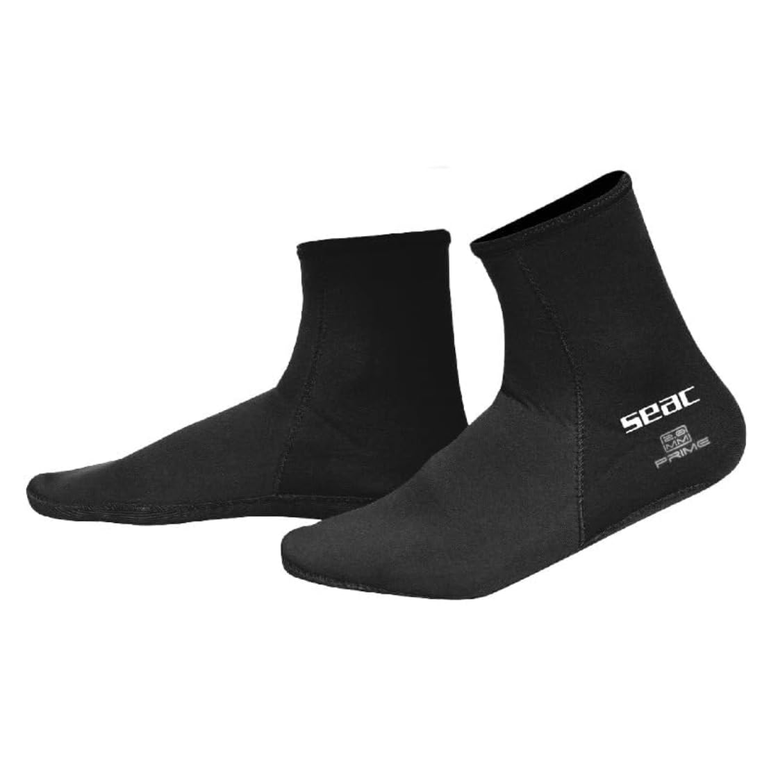 Seac Prime, Calzari in Neoprene 2 mm, Foderati in Nylon, Calzini da Subacquea Unisex-Adult, Nero, XS