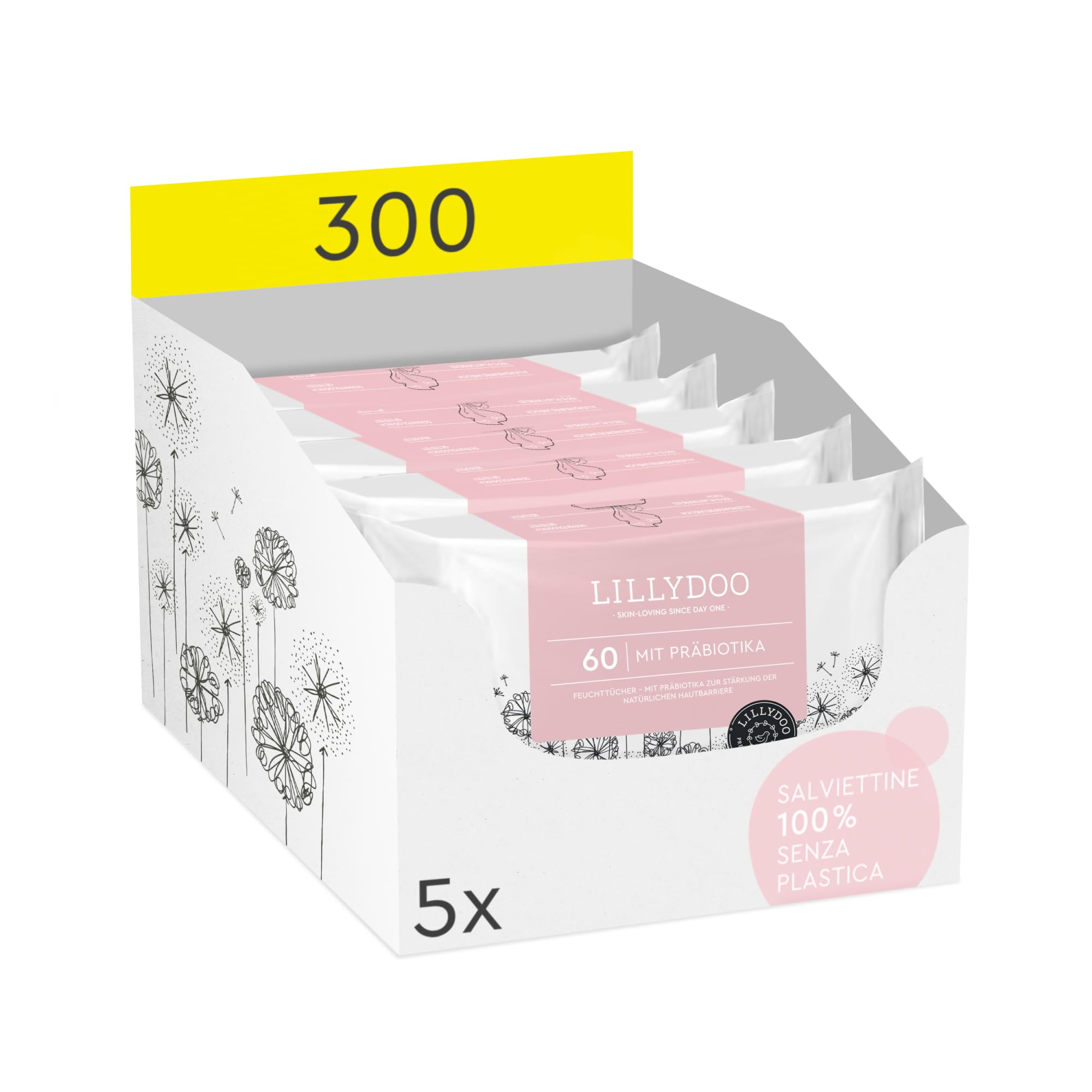 Salviettine Lillydoo con Prebiotici 300 unità