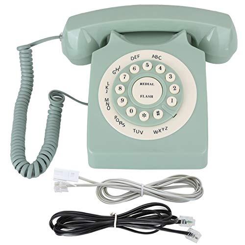 Ebtools Telefono Vintage Retrò con Disco Combinatore, Verde