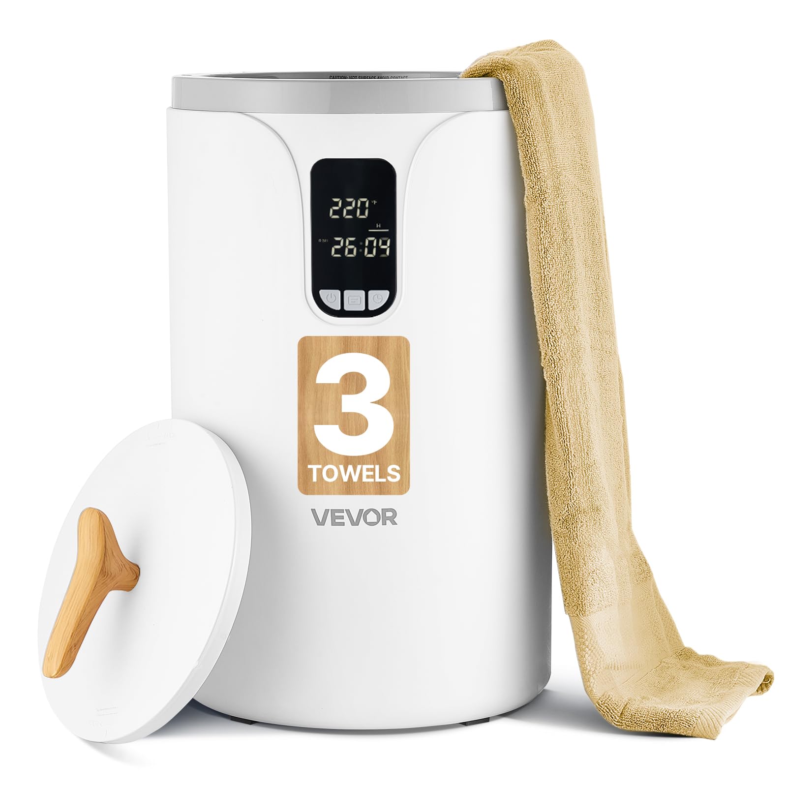 VEVOR Scaldasalviette 20 Litri con Schermo LED, Bianco