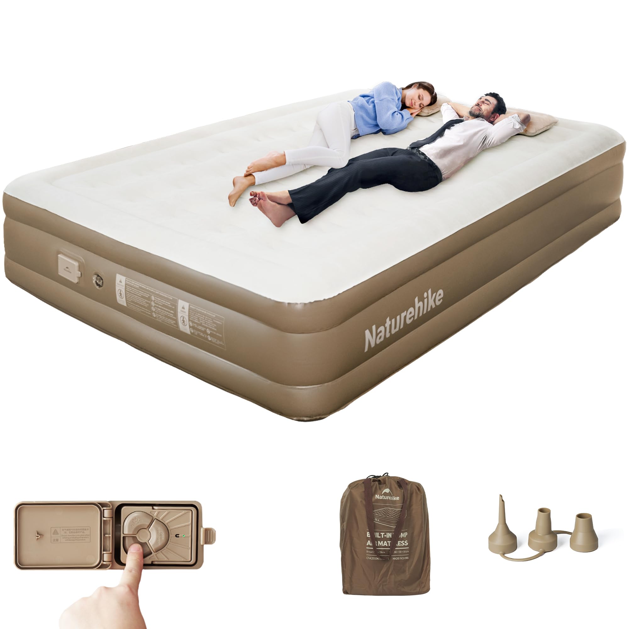 Naturehike Materasso Gonfiabile Doppio con Pompa Integrata