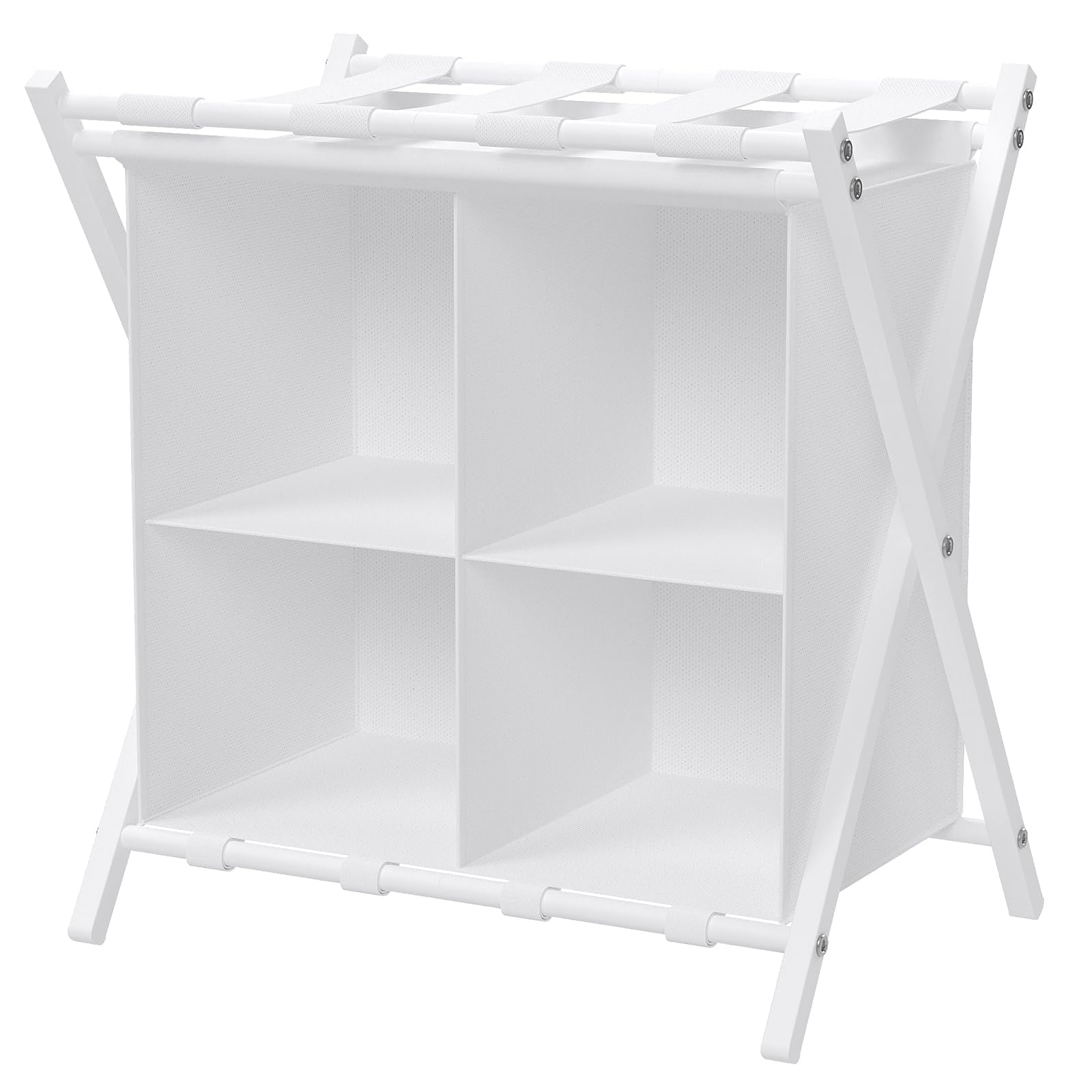 Portapacchi Pieghevole con Scomparti, Bianco