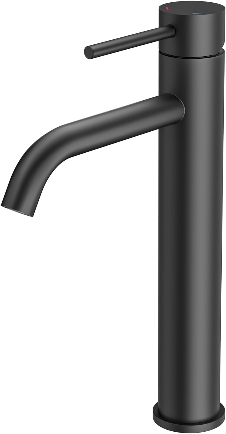 Forious Rubinetto Miscelatore Monocomando Nero per Lavabo Alto