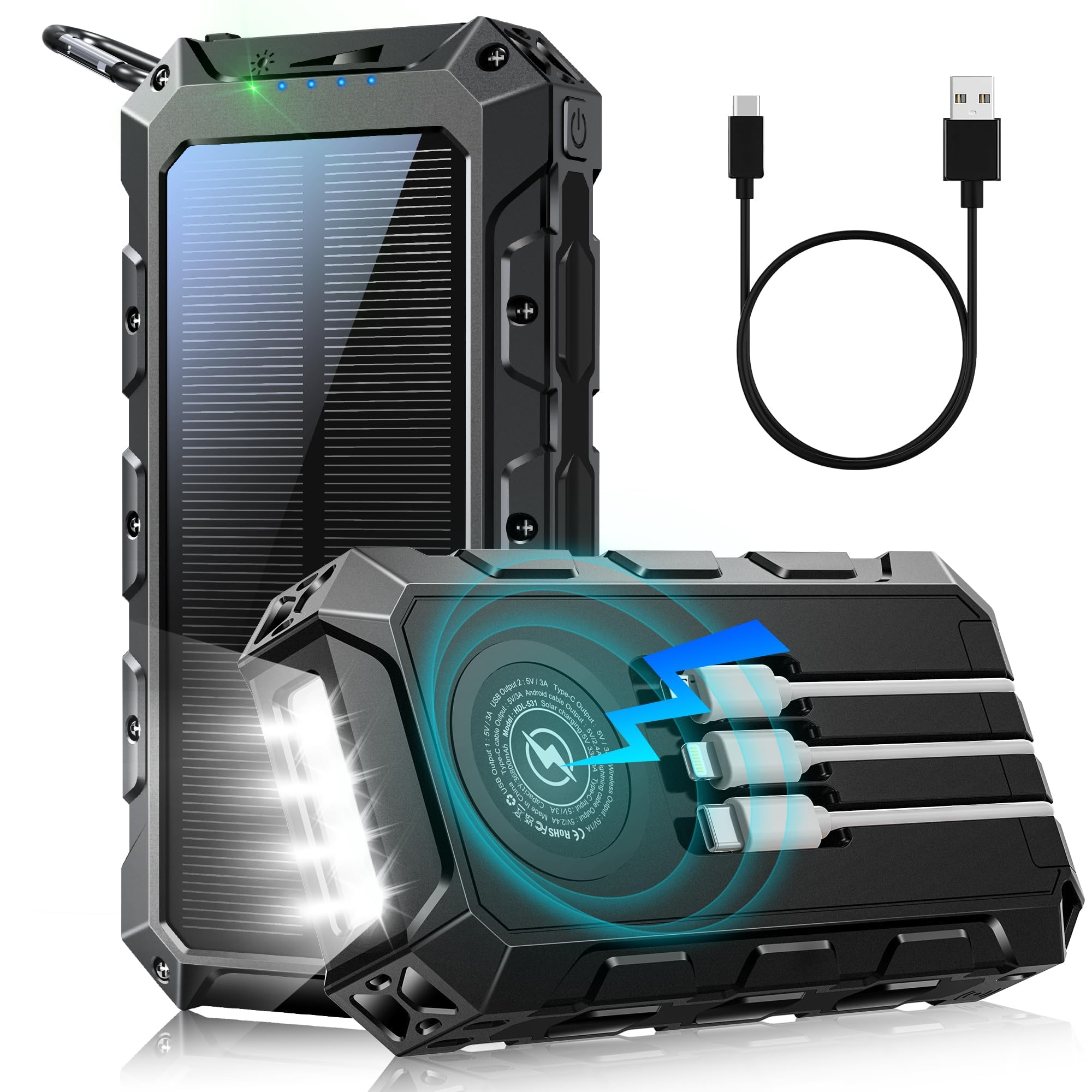 Solar Power Bank 26800mAh 22.5W PD 3.0 USB-C