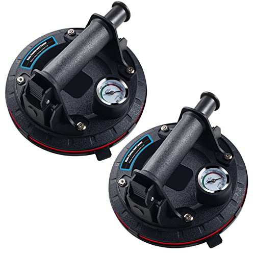 2 Pack Ventosa per Vetro Professionale con Manometro
