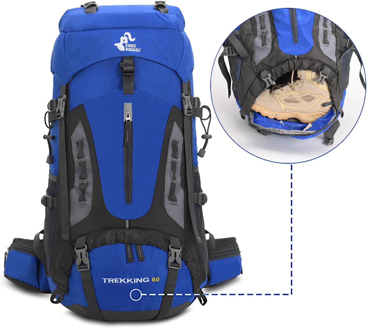 Bseash Zaino da Trekking Impermeabile 60L - immagine 4