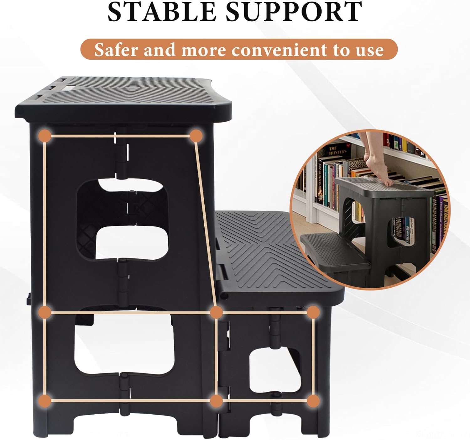 Sgabello a 2 Gradini Pieghevole 150 kg - immagine 4