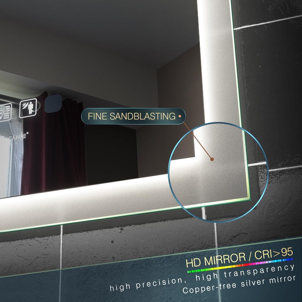 Ganpe Specchio Bagno LED 60x80cm con Bluetooth - immagine 4