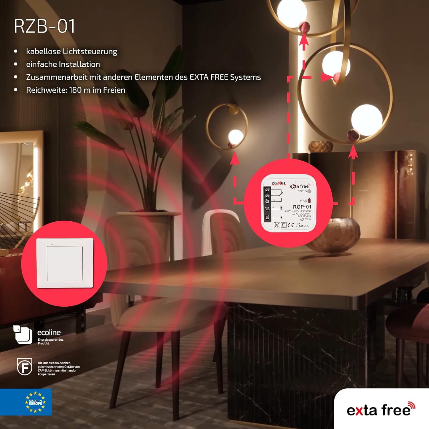 Exta Free Wireless-01 controllo – illuminazione, 1 pz, RZB - immagine 5